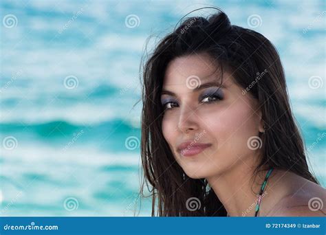 Smiling Black Hair Mexican Latina Girl Portrait Stock Image Image Of Closeup Beauty 72174349