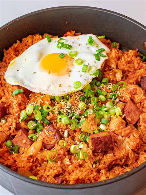 Kimchi Fried Rice With Spam And A Fried Sunny Side Up Egg With