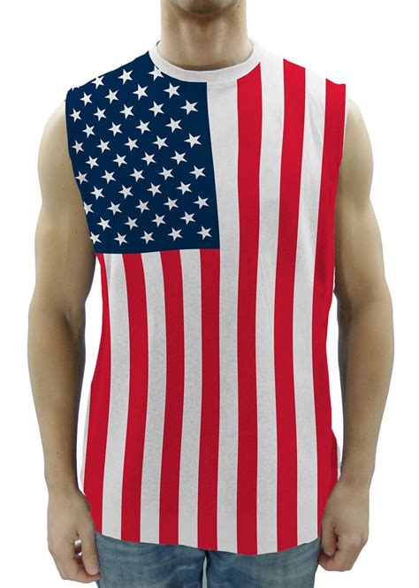 Usa American Flag Sleeveless Adult T Shirt Muscle Tank