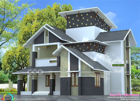 Modern Sloping Roof 2275 Square Feet Home Kerala Home Design And