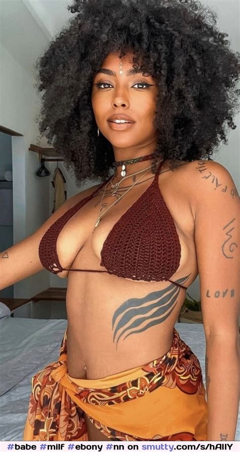 Babe Milf Ebony Nn Bikini Exotic Afro Curly Hair Bigboobs