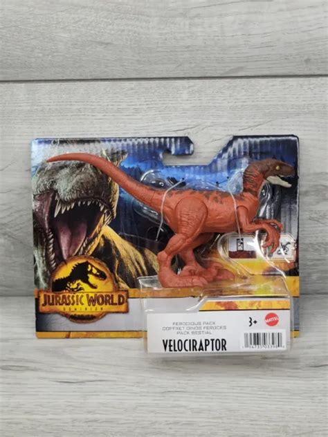 Jurassic World Dominion Red Velociraptor Ferocious Pack Dinosaur Figure Mattel Eur 1674