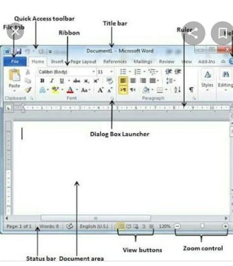 Explain The Components Elements Various Parts Of Ms Word Application