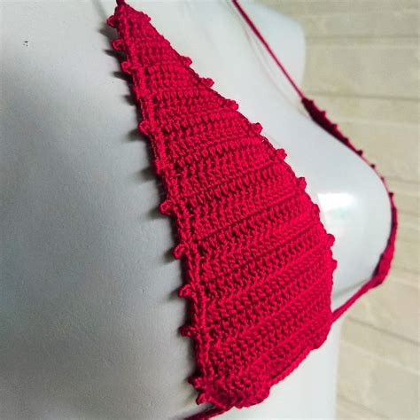 Buy Crochet Extreme Micro Bikini Cardinal Red Tiny Bikini Extreme Mini