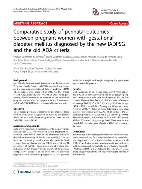 Pdf Comparative Study Of Perinatal Outcomes Between Pregnant Women