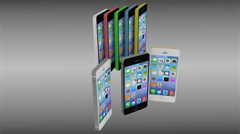 New Iphone 5s And 5c Collection 3d Model Obj Blend