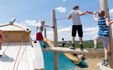 Cove Park Chestermere Alberta Log Rope Climbing Natural Playground Themed Playspace Earthscape