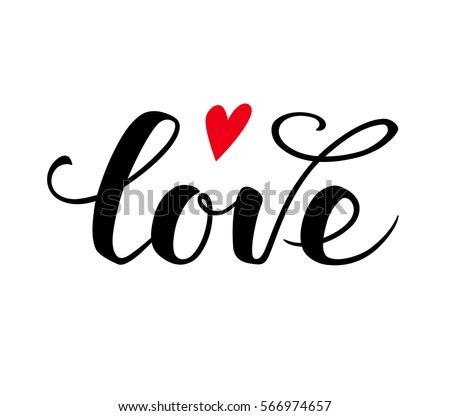 Love You Hand Lettering Handmade Calligraphy Stock Vector 212304733