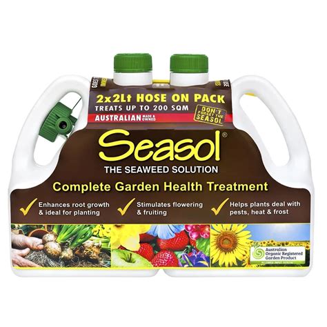 seasol 2 x 2l hose on complete garden health treatment twin pack rissamelt