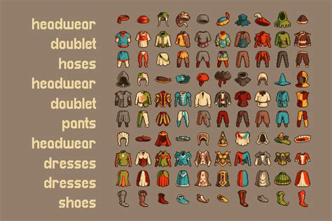 Medieval Clothing Icons Pixel Art Download Vlrengbr