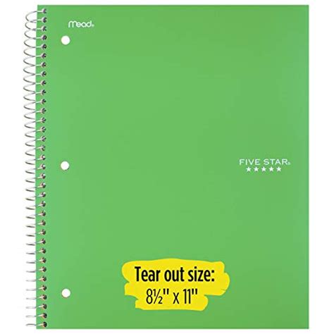 Five Star Spiral Notebook 1 Subject College Ruled Paper 100 Sheets