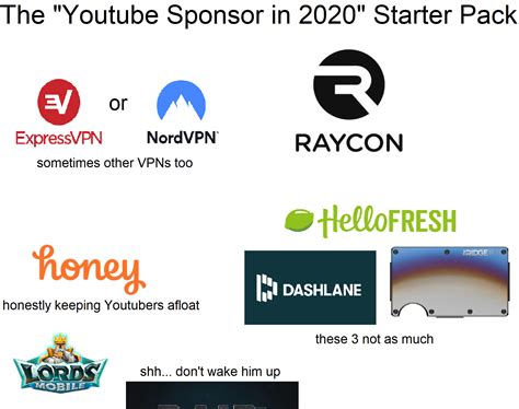 The Youtube Sponsor In 2020 Starter Pack Rstarterpacks