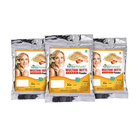 Buy Kerala Naturals Multani Mitti Sandal Powder 50 Gm Pack Of 3 50 Gm