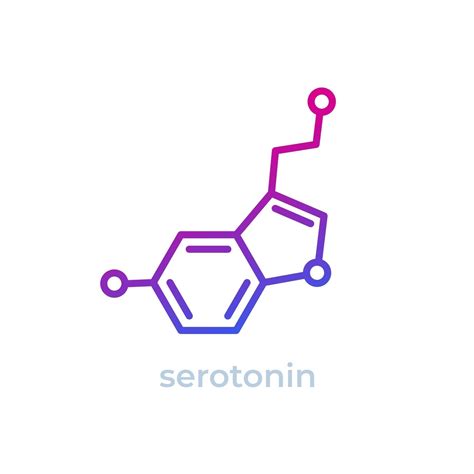 Icono De Línea De Molécula De Hormona Serotonina 2837651 Vector En Vecteezy