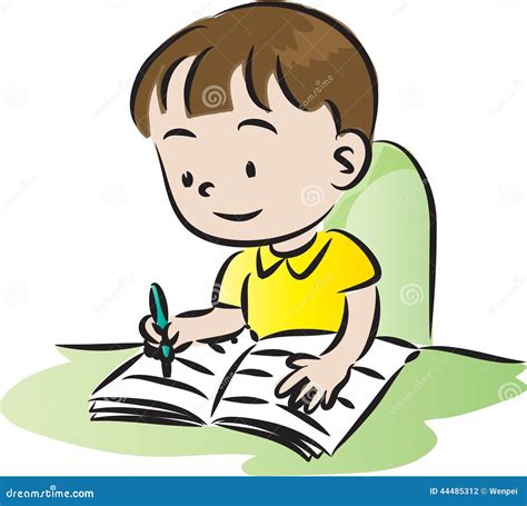 Children Doing Homework Stock Illustration Illustration Of Cute 44485312