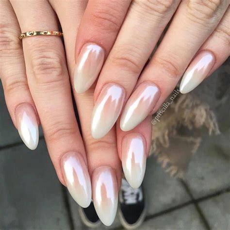 Love These Pure White Chrome Pink Ombre Nails By Priscilla Nails Using