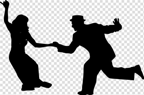 Lindy Hop Swing Ballroom Dance Silhouette Dancing Transparent