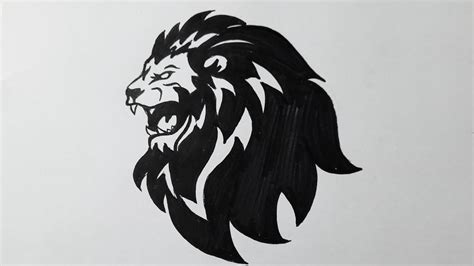 How To Draw A Tribal Lion Tattoo Drawing Tutorial Youtube