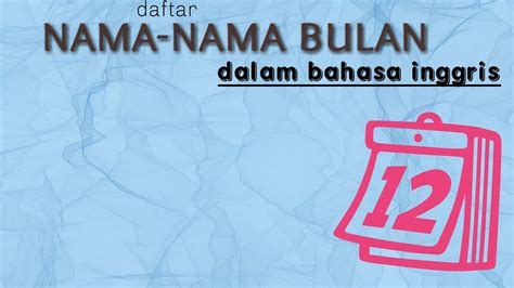 Ada beberapa cara yang bisa vera lakukan, yakni menabung dengan mengikuti teori 50/20/30 dan. nama bulan dalam Bahasa inggris - YouTube