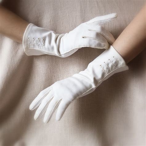 Vintage Womens White Gloves Formal Gloves Size Small Etsy