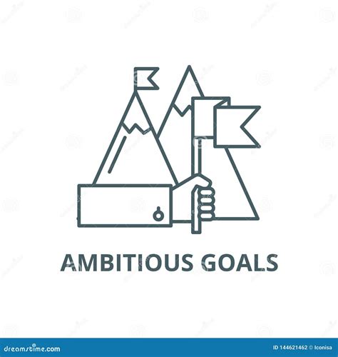 Ambitious Goals Line Icon Vector Ambitious Goals Outline Sign