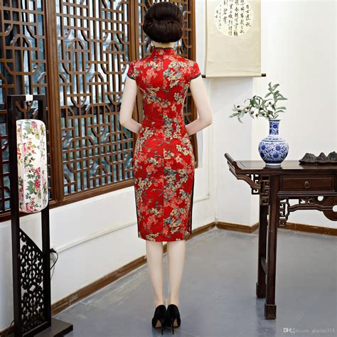 Shanghai Story 2019 Knee Length Cheongsam Dress Floral Qipao Chinese