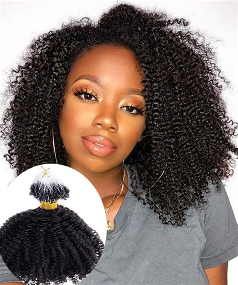 Dolago Brazilian Afro Kinky Curly Micro Link Human Hair Extensions Natural Hair For Micro Links