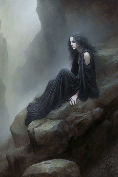 Hauntingly Beautiful Gothic Art Print Downloadable Digital Painting Of