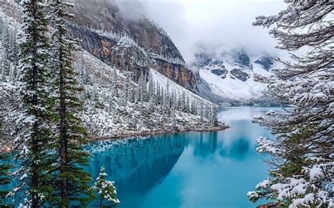 Download Wallpapers Moraine Lake 4k Winter Mountains Banff National