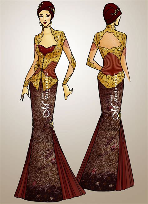 Gambar Sketsa Baju Batik Modern Sobsketsa