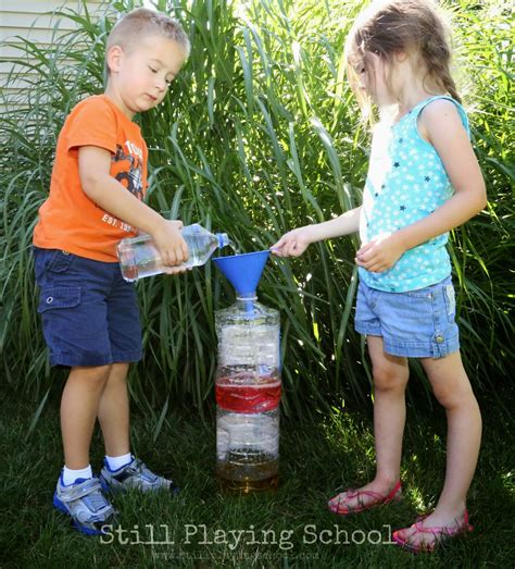 Plastic Bottle Water Tower For Kids Still Playing School