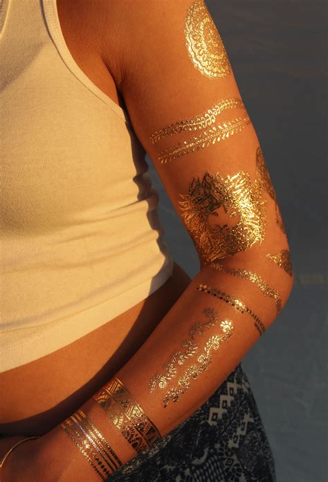 Boho Tats Usa Sleeve Tattoos Metallic Tattoo Temporary Tattoos
