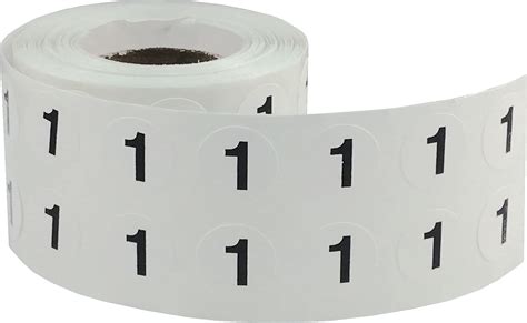 12 Inch Round 1000 Labels On A Roll White Circle With Black Number 4