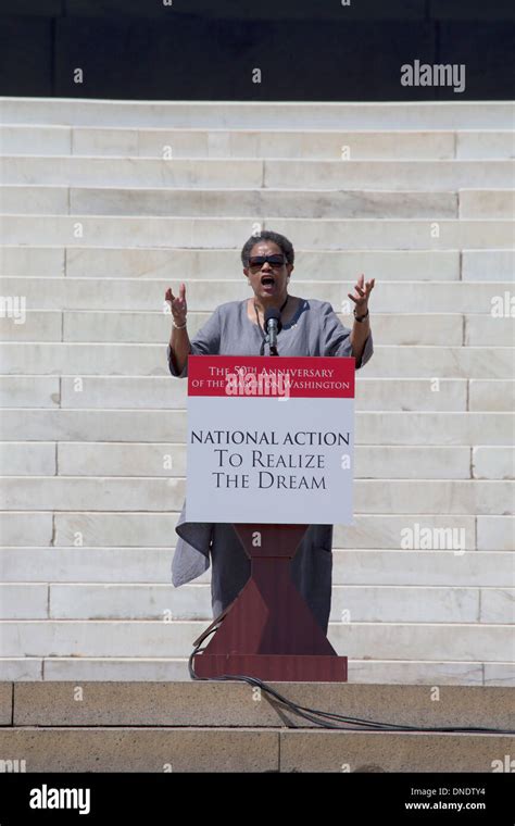 Mrs Medgar Wily Evers Speaks At The National Action To Realize The Dream March And Rally For