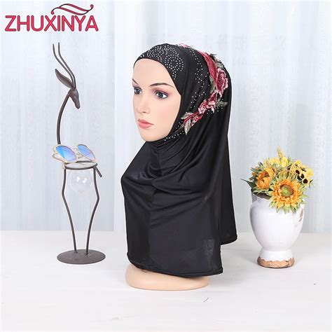 1pc New Fantasy Solid Lace Hijab Scarf Mercerized Soft Long Elastic Muslim Scarves Fashion Wrap