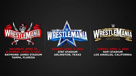 «check out the logo for #wrestlemania37. WWE WrestleMania 37, 38 & 39 Dates & Locations Confirmed