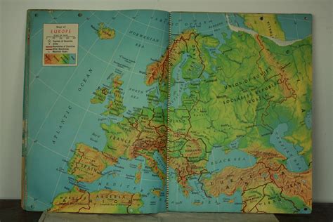 Vintage Atlas Book Large Map Book Hammonds Atlas Hanging Etsy