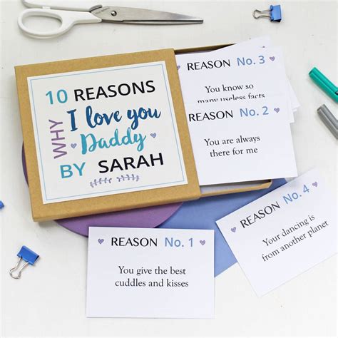 Personalised Reasons I Love Dad Notes By Love Give Ink