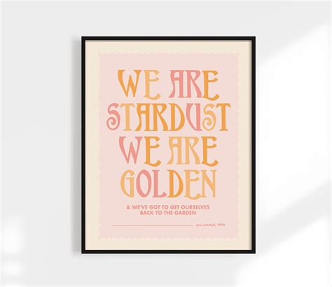 Joni Mitchell Print Stardust We Are Golden Retro 70s Etsy