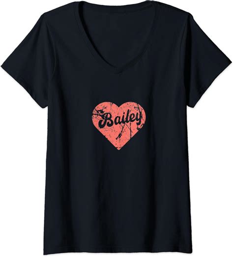 Womens I Love Bailey Name T V Neck T Shirt Clothing