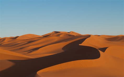 Nature Landscape Desert Sand Dune Clear Sky Shadow Wallpapers Hd