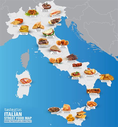 Gourmet Map Of Italy Gastronomical Cuisine Food Italian Regions Wall