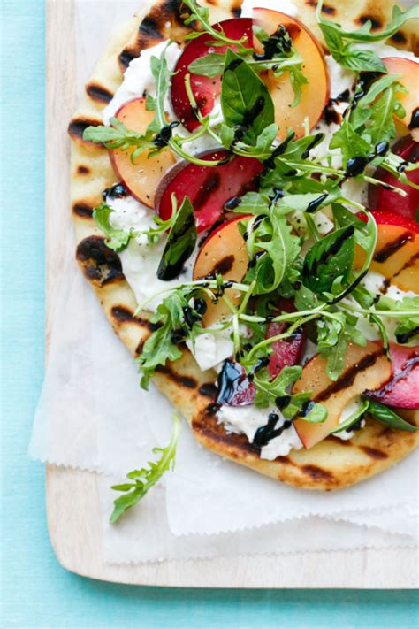 Plum And Burrata Flatbread With Balsamic And Arugula Love And Olive Oil