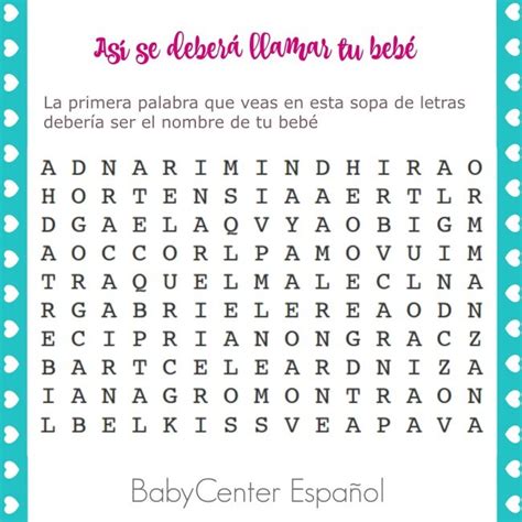 Sopa De Letras Para Baby Shower En Espanol Free Printable Model Gaya