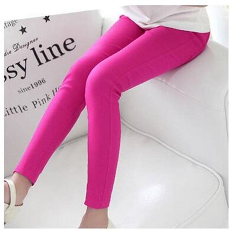 Ywstt Girls Candy Color Leggings 2017 Kids Casual Pants Girls Elestic