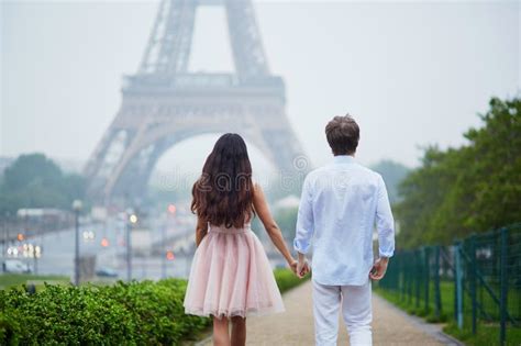 Romantic Couple Together In Paris Stock Photo Image Of Happiness