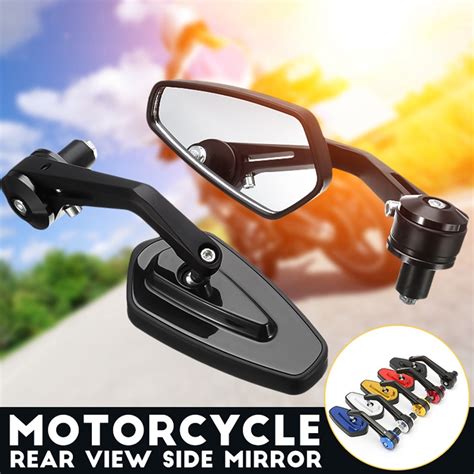Pair Motorcycle 78 Aluminum Rear View Mirror Universal 22mm Rearview