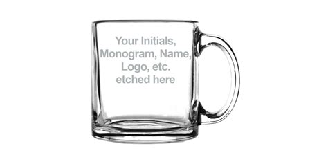 Custom Etched Glass Coffee Mug Etsy