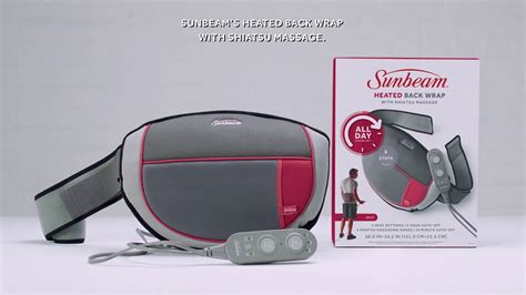 Sunbeam® Heated Back Wrap With Shiatsu Massage Youtube
