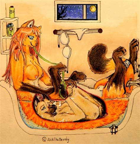 Rule 34 Alekthebeasty Animal Genitalia Anthro Bath Breasts Canine